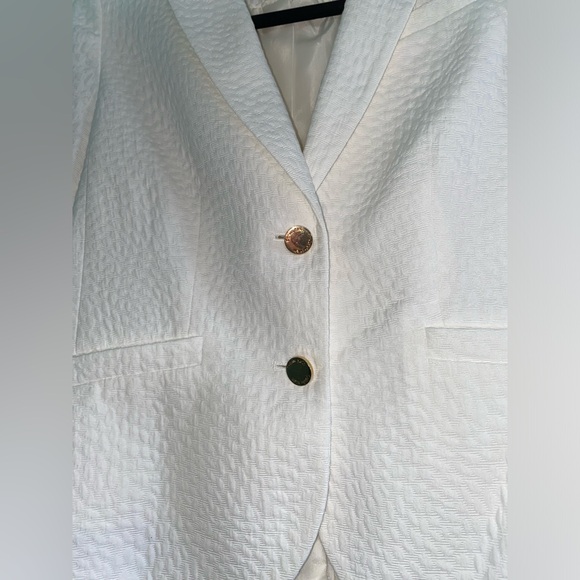 Calvin Klein Ivory Textured Suit Jacket - Picture 2 of 13